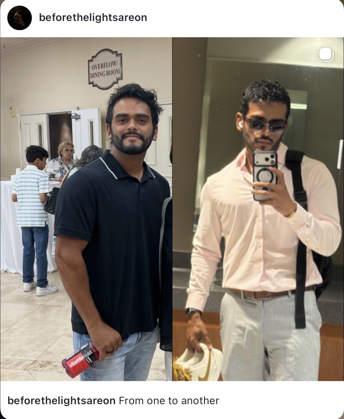 Client transformation shared on Instagram